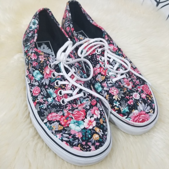 vans pink flowers